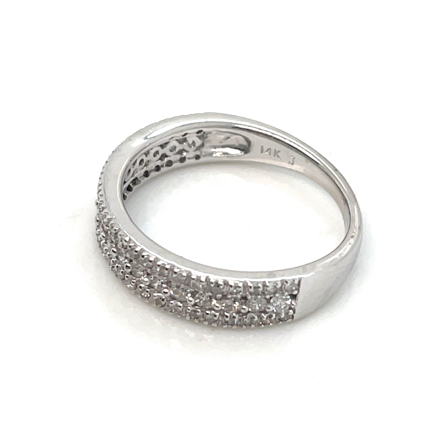 14k White Gold Engagement 0.90 CT TW Diamonds Ring