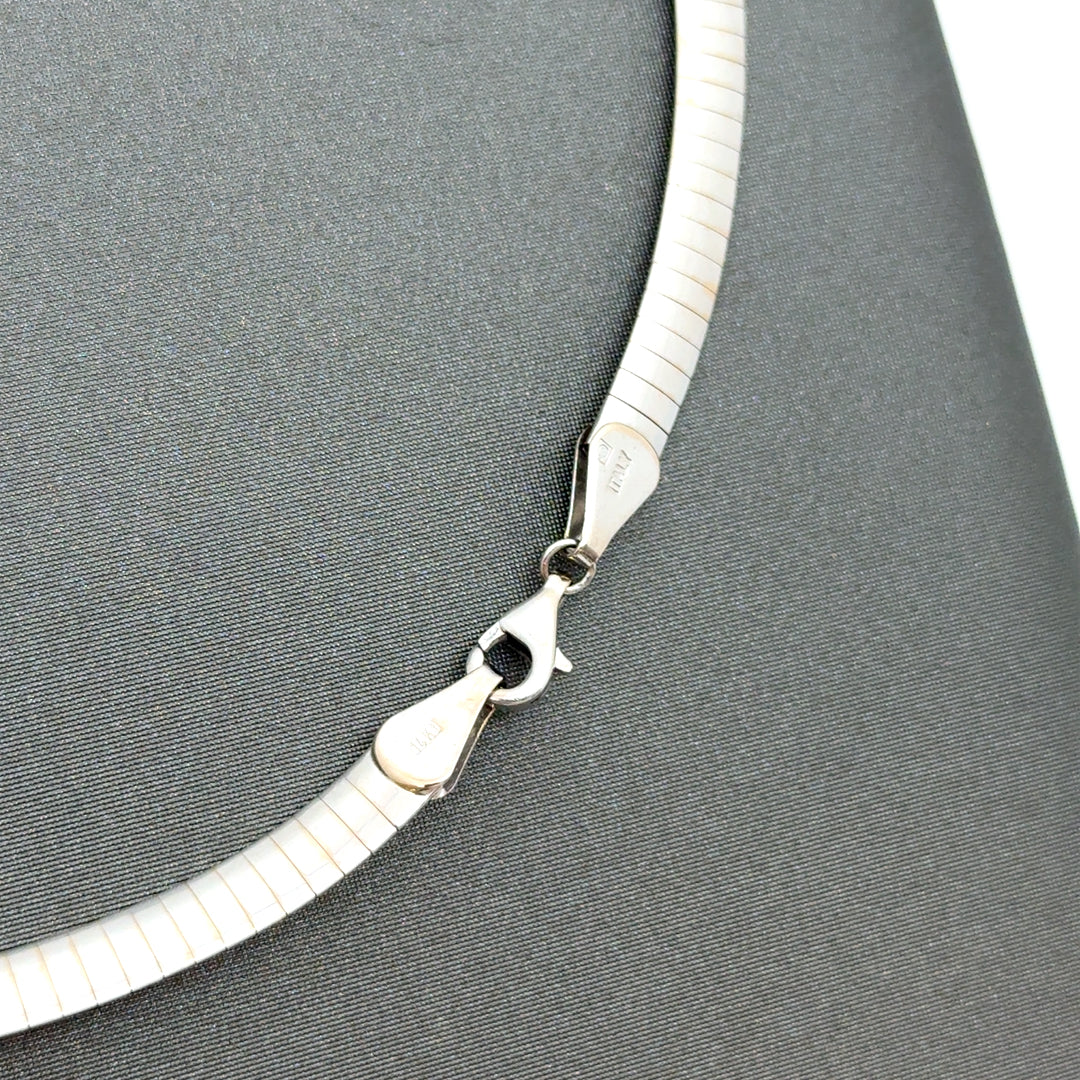 Italy 14k Yellow and White Gold Two Tone Omega Necklace