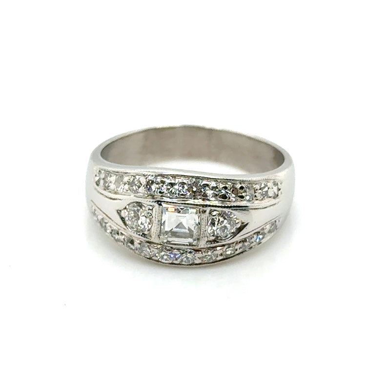 Antique Platinum 1.42 CT TW Diamonds Ring