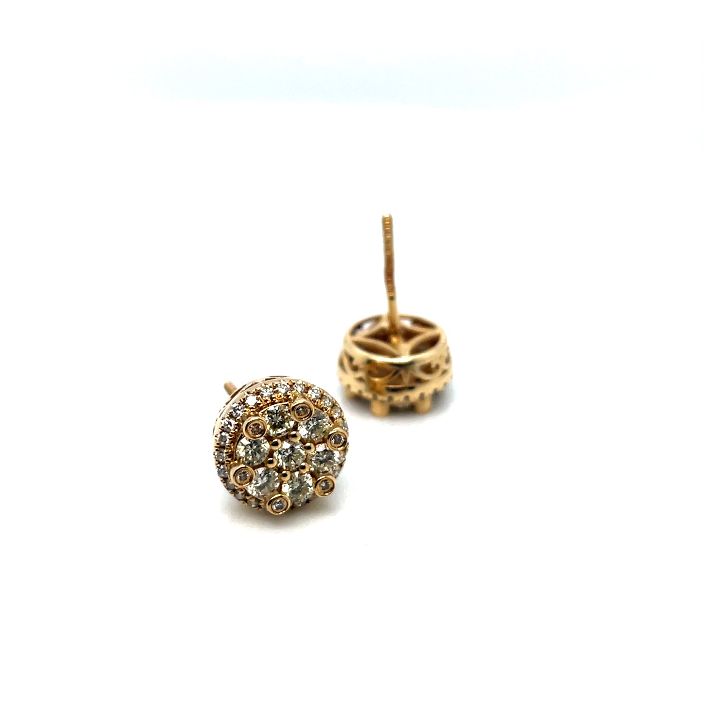 14k Yellow Gold 1.4 CT TW Diamond Earrings