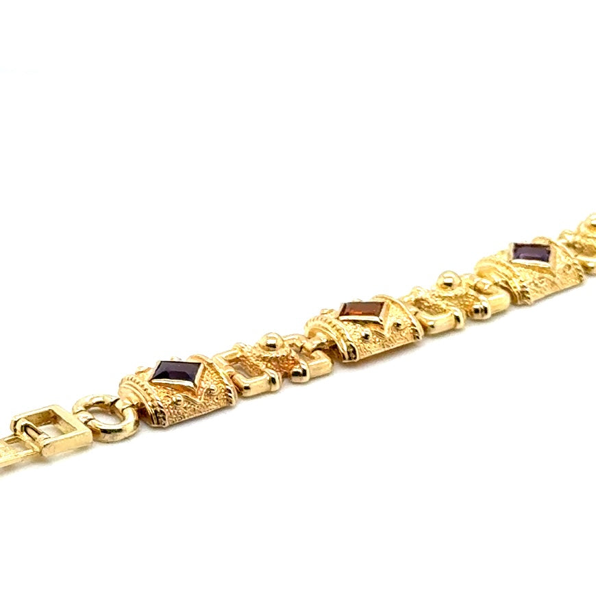 14k Yellow Gold with Stones Bracelet