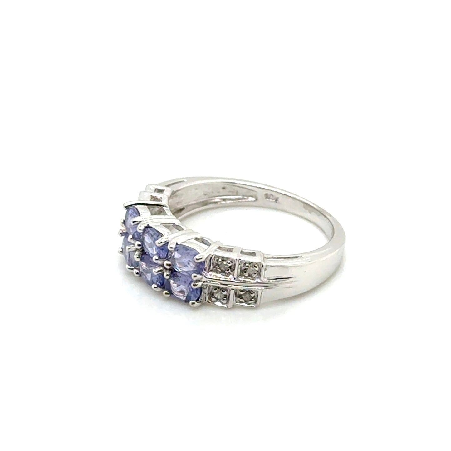 10k White Gold Tanzanite and Diamonds Ring