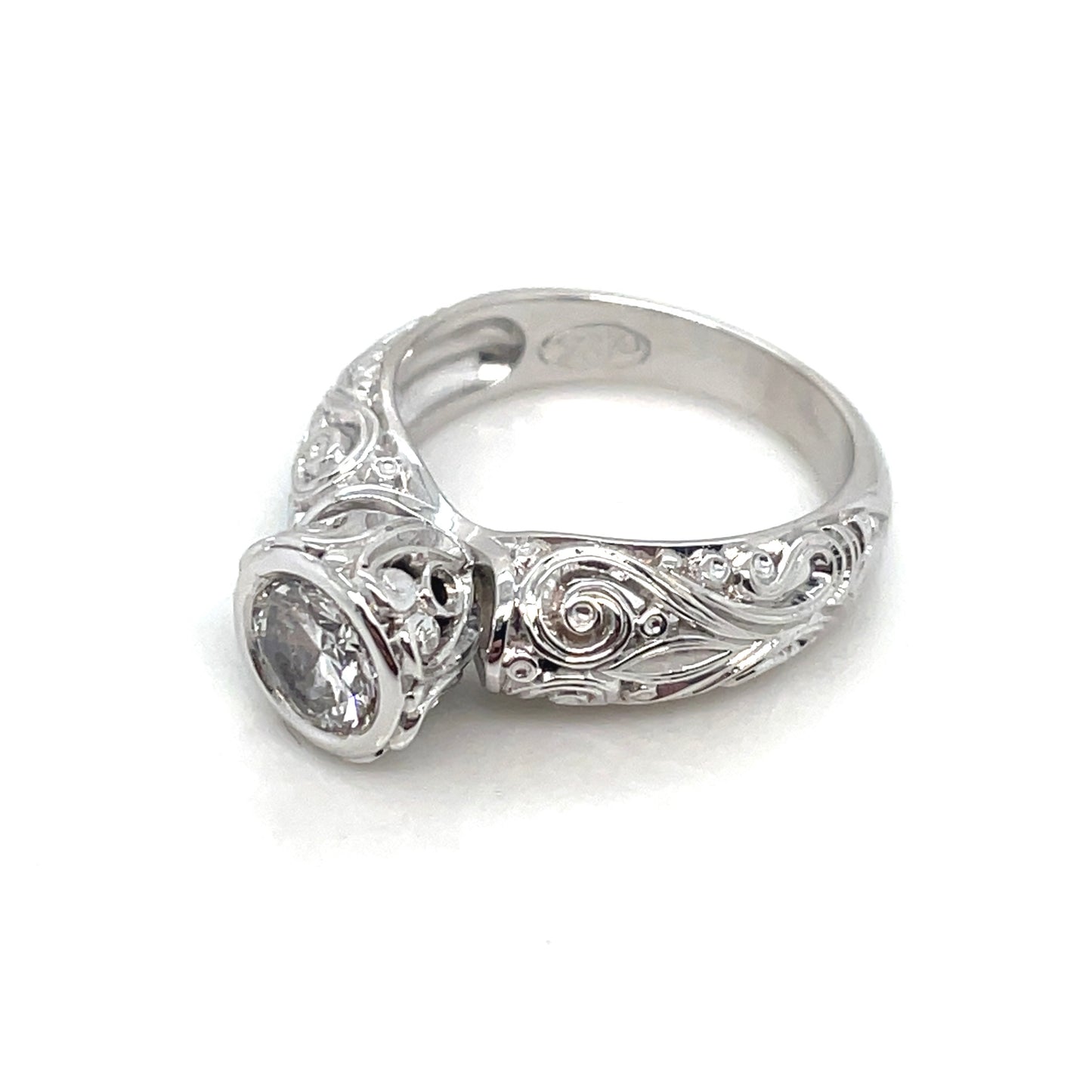 14k White Gold Engagement 0.75 CT TW Diamonds Ring