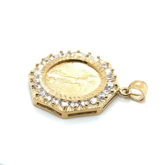10k Yellow Gold Cubic Zirconia Pendant
