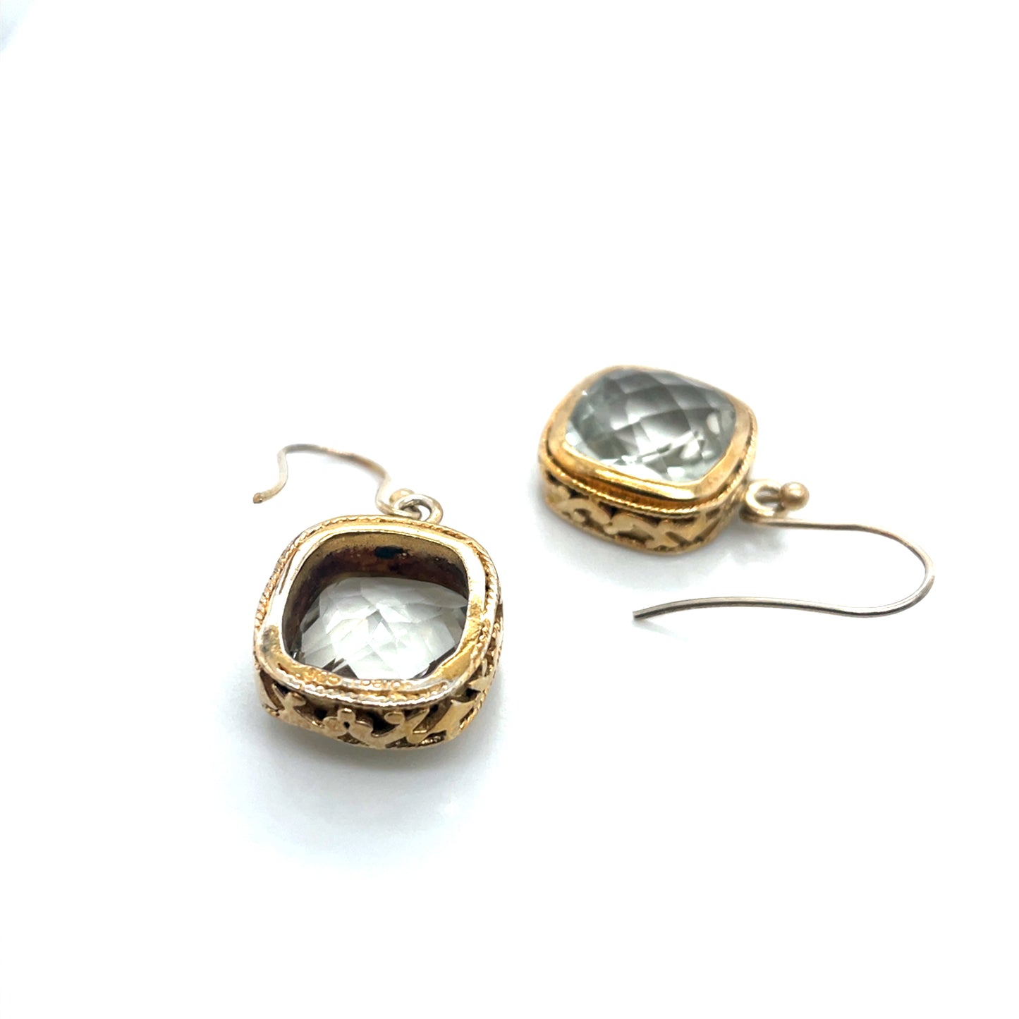 925 Gold Plated Baroni Green Amethyst Earrings