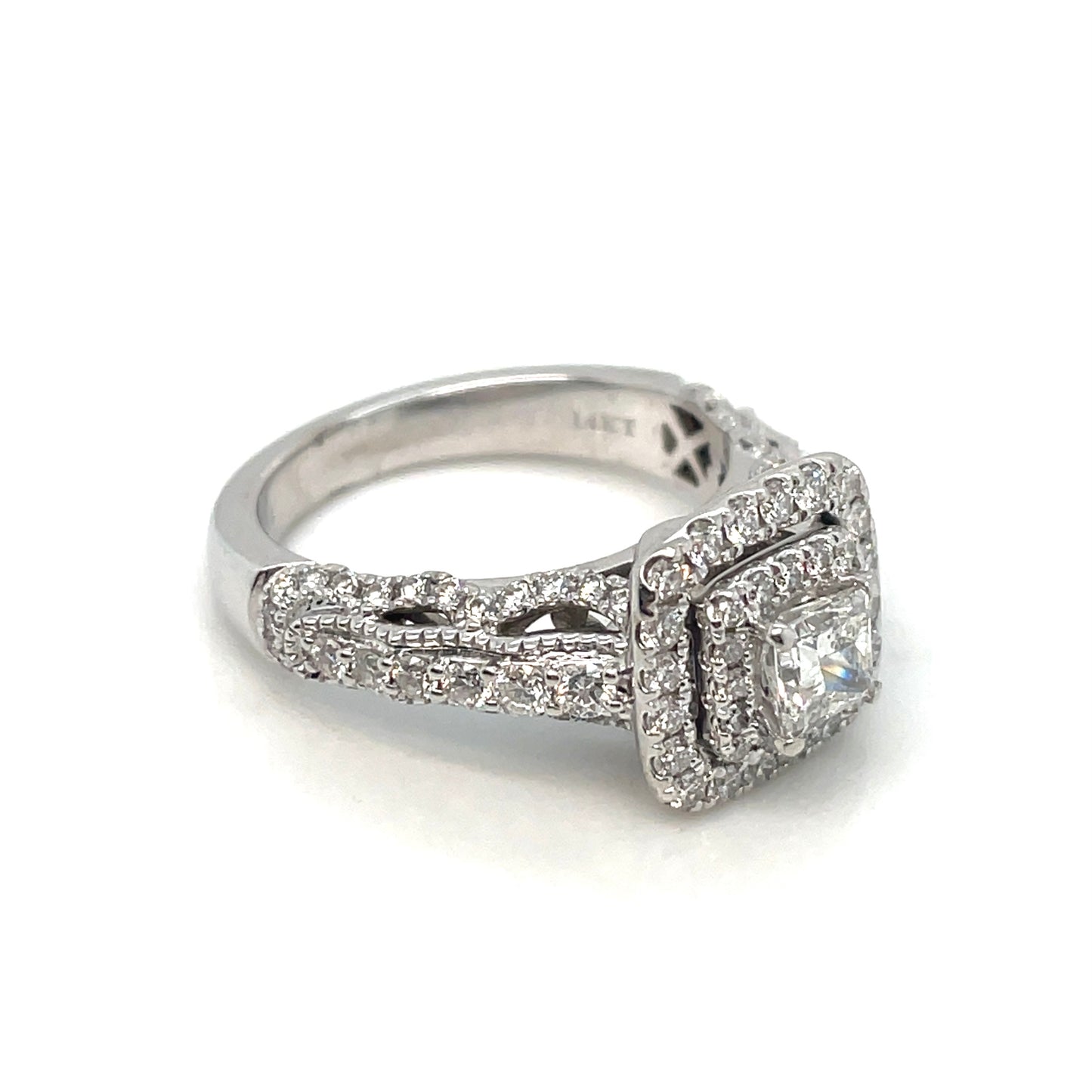 14k White Gold Engagement 1.5 CT TW Diamonds Ring