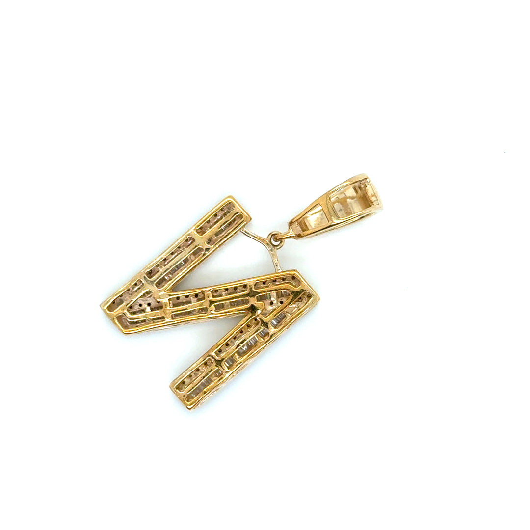 10k Yellow Gold 1.60 CT TW Diamond Letter “N” Pendant