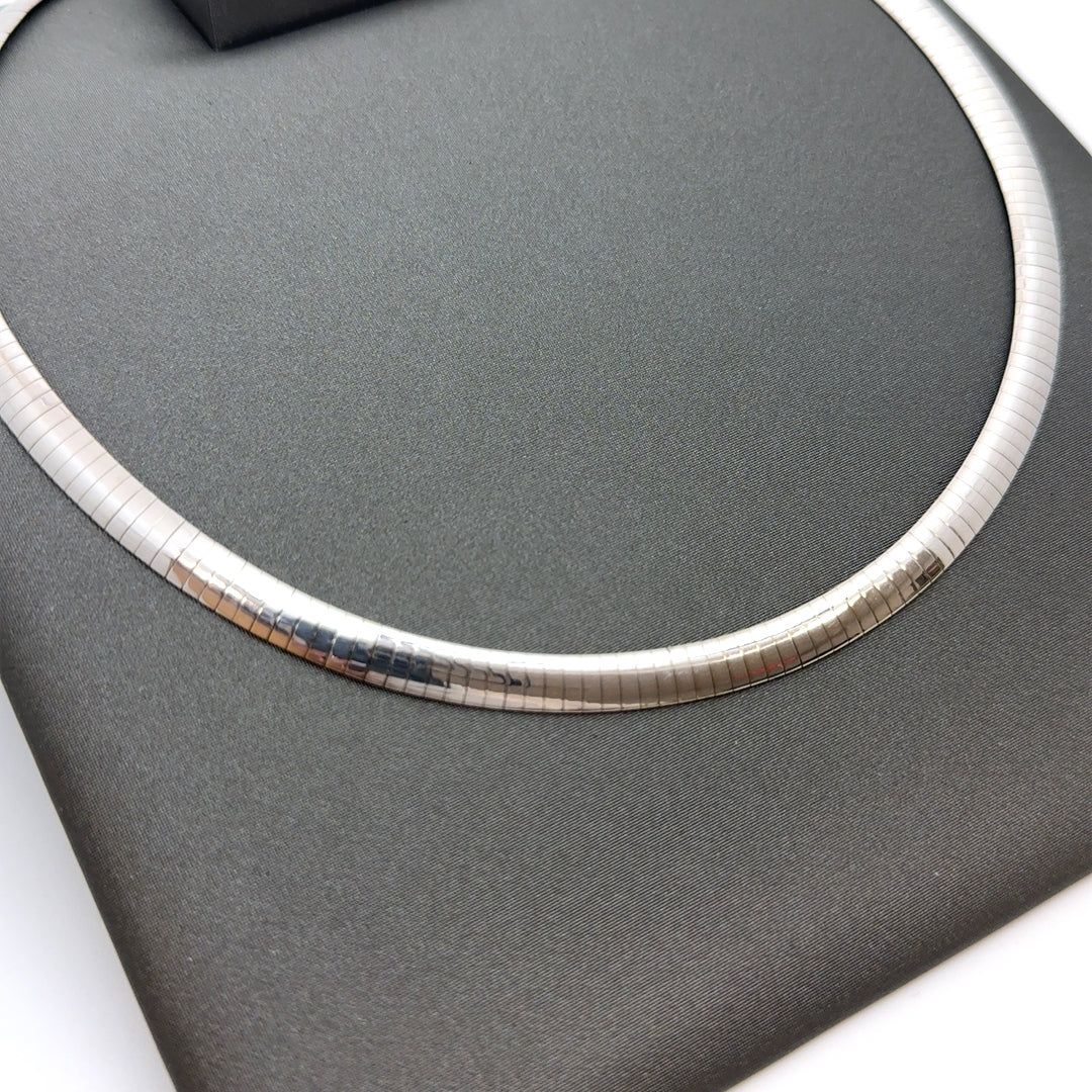 14k Yellow and White Gold Two Tone Omega Necklace