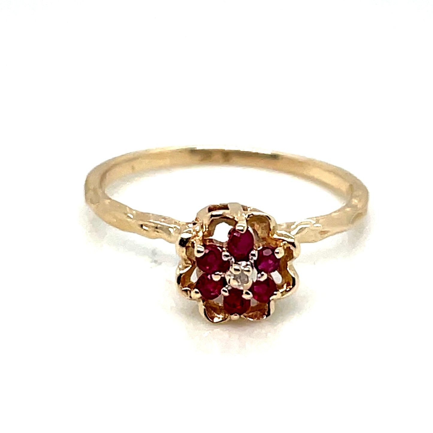 10k Yellow Gold Ruby Diamond Ring