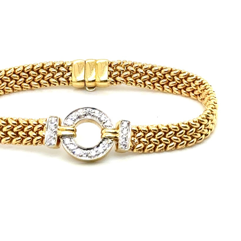 18k Yellow Gold 1.1 CT TW Diamonds Bracelet
