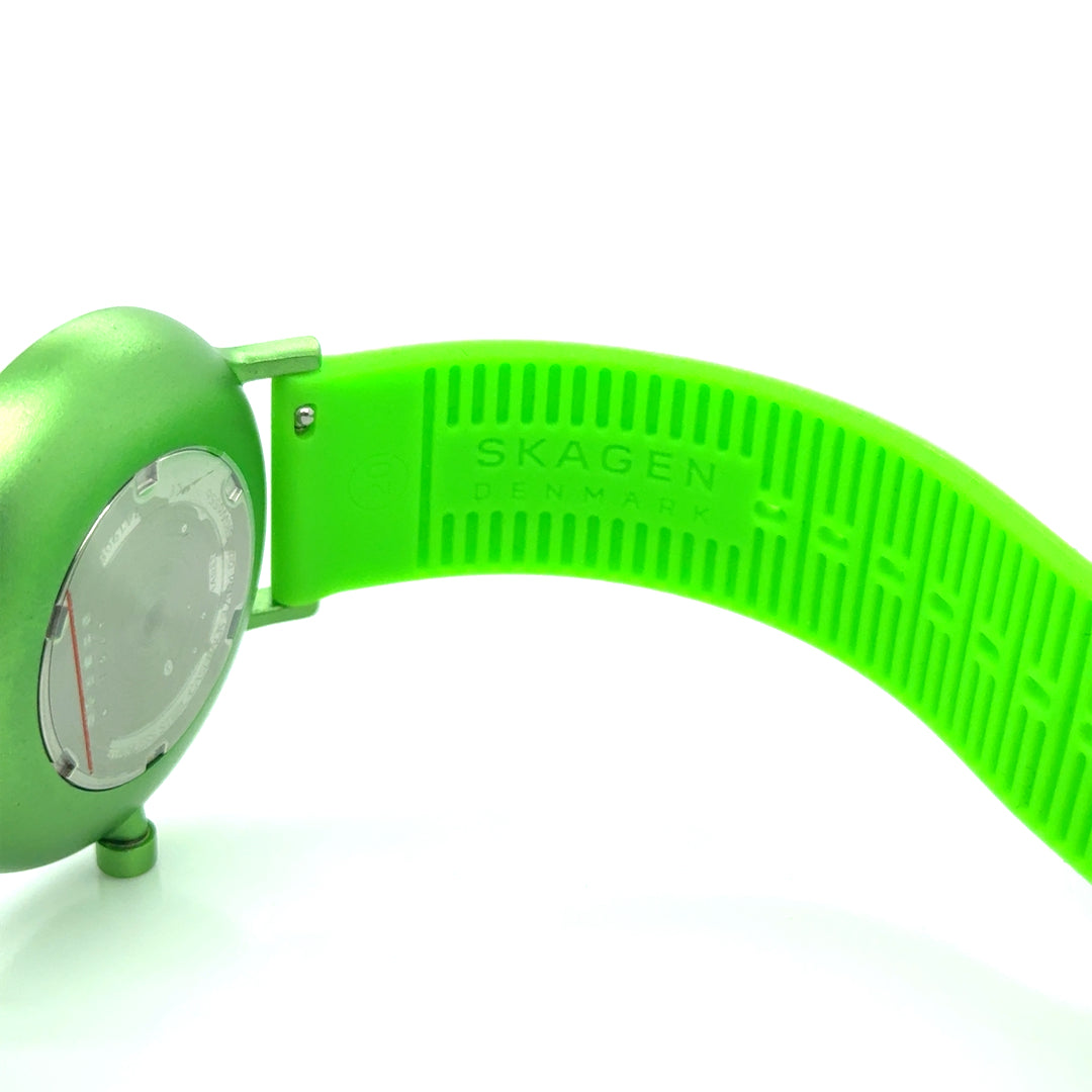 Skagen Denmark Stainless Steel Caseback Green Watch