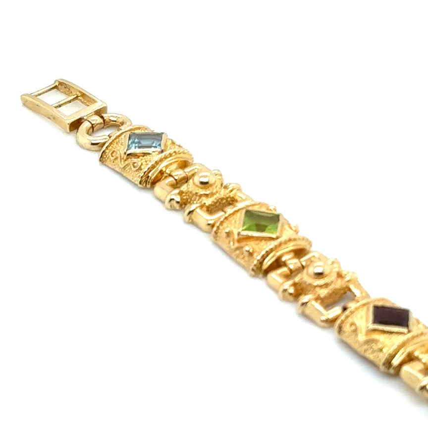14k Yellow Gold with Stones Bracelet