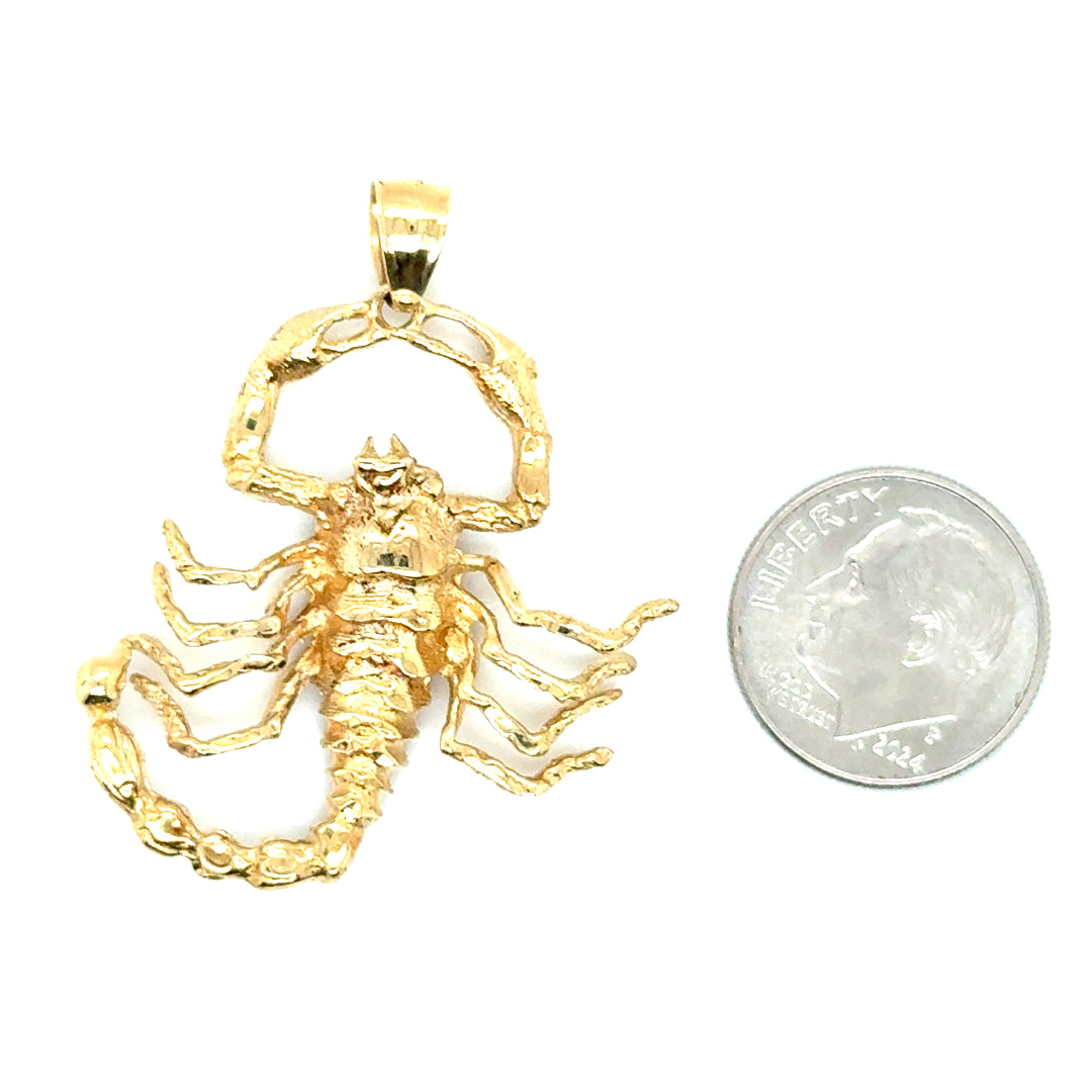 New 14k Yellow Gold Scorpion Pendant