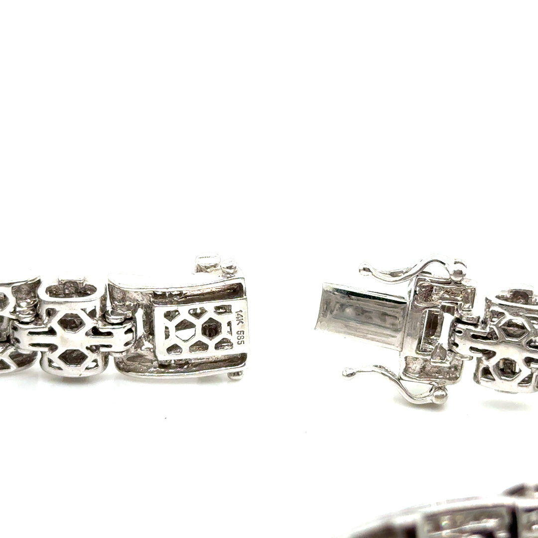 New 14k White Gold 3 CT TW Diamond Men’s Bracelet