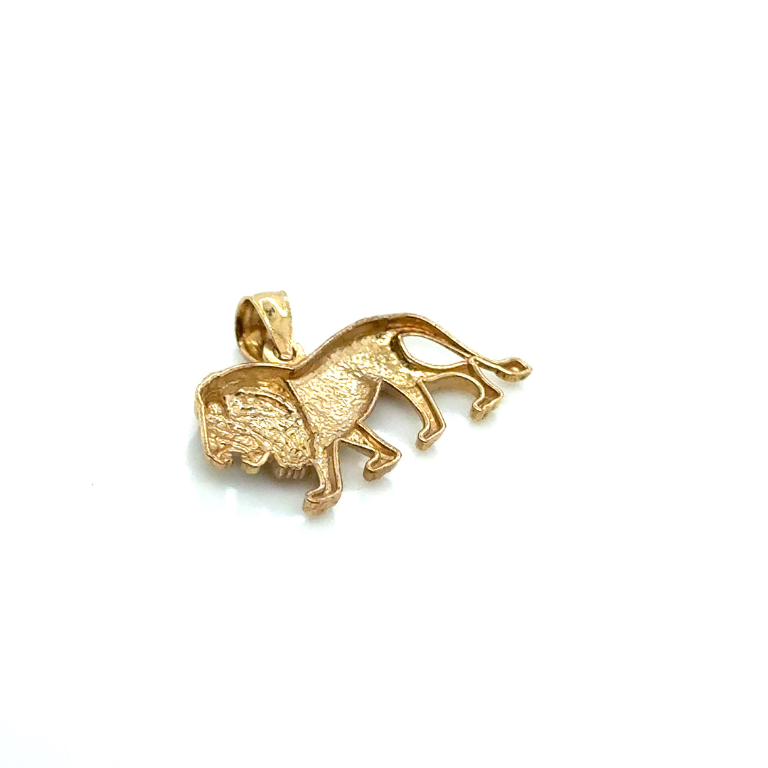 10k Yellow Gold Lion Pendant