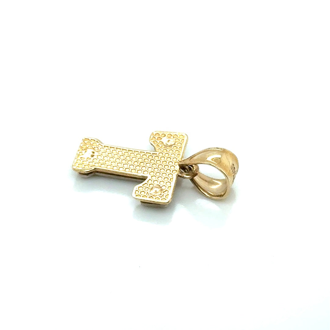 10k Yellow and White Gold Double Letter “T” Pendant