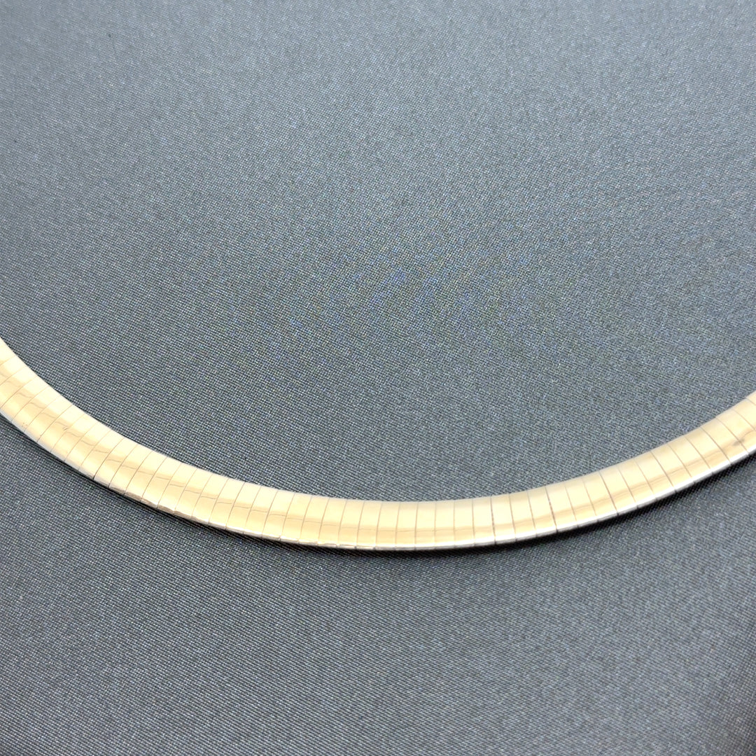 14k Yellow and White Gold Two Tone Omega Necklace