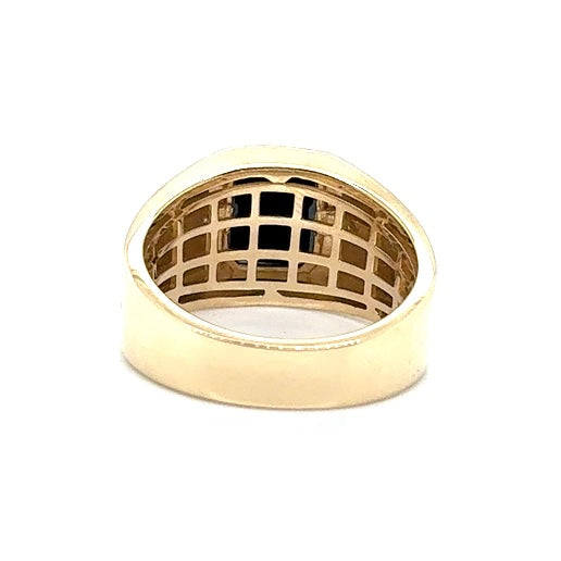 10k Yellow Gold Onyx & Diamonds Men’s Ring
