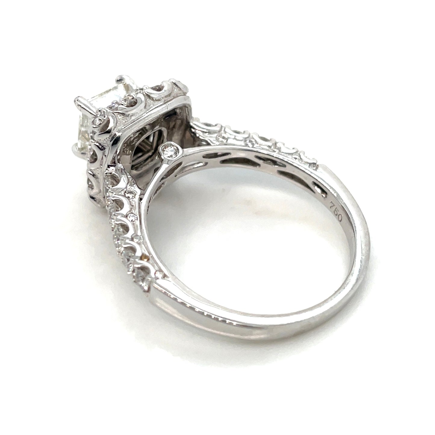 18k White Gold Engagement Diamond 1.38 CT TW Ring