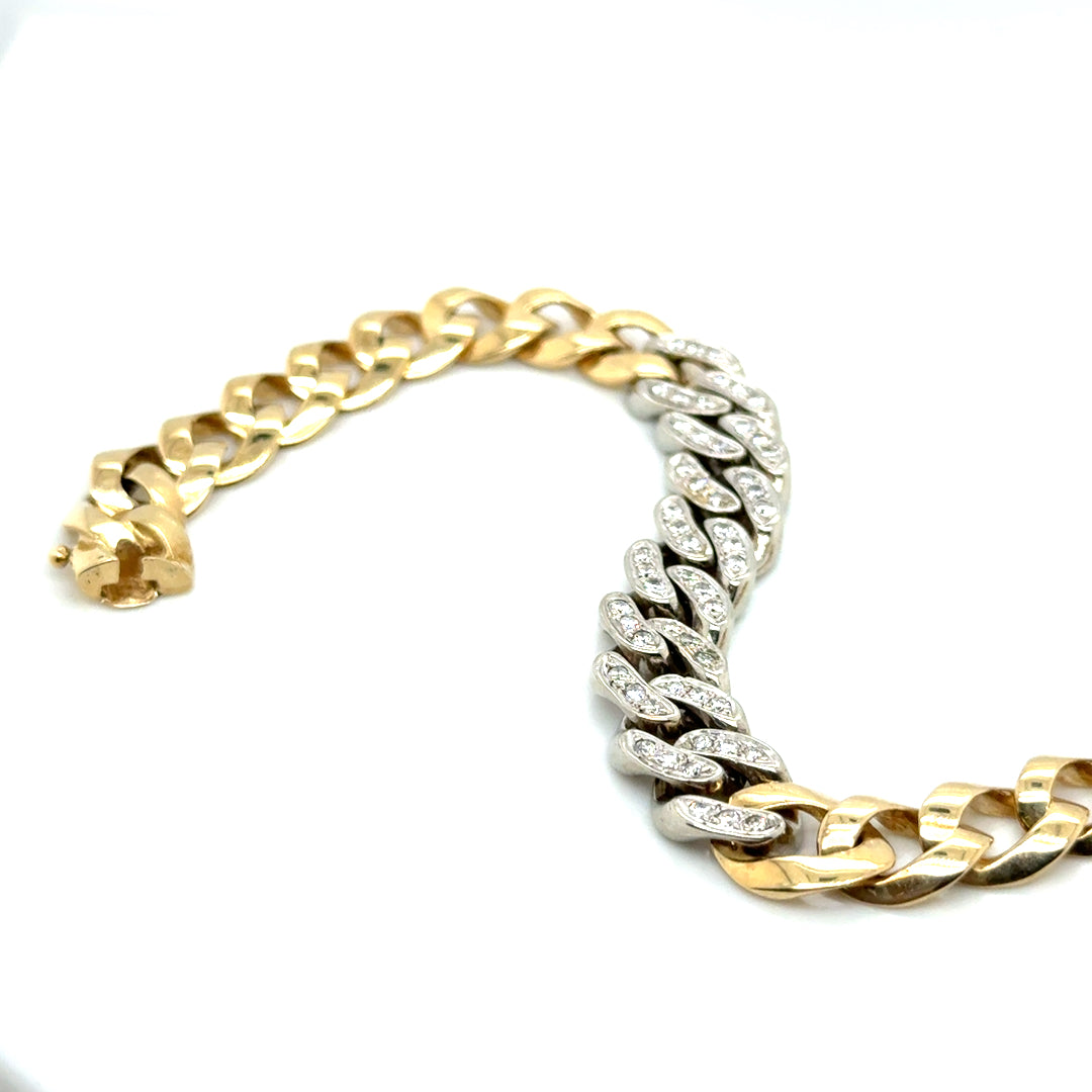 New 14k Yellow and White Gold 1 CT TW Diamond Men’s Bracelet