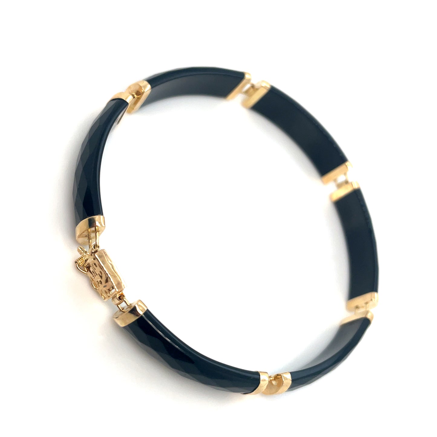 14k Yellow Gold Black Onyx Bracelet