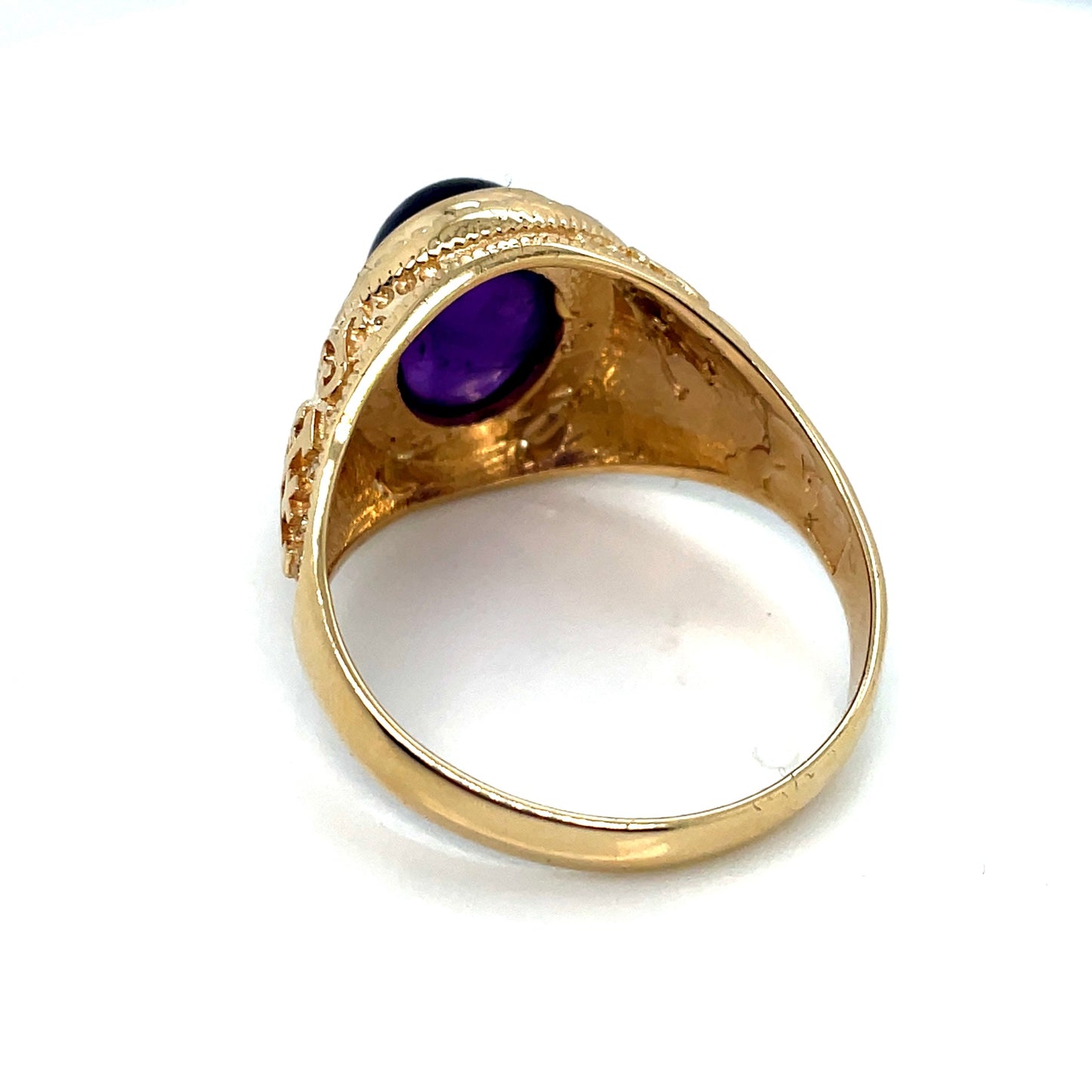 14k Yellow Gold Amethyst Men’s Ring