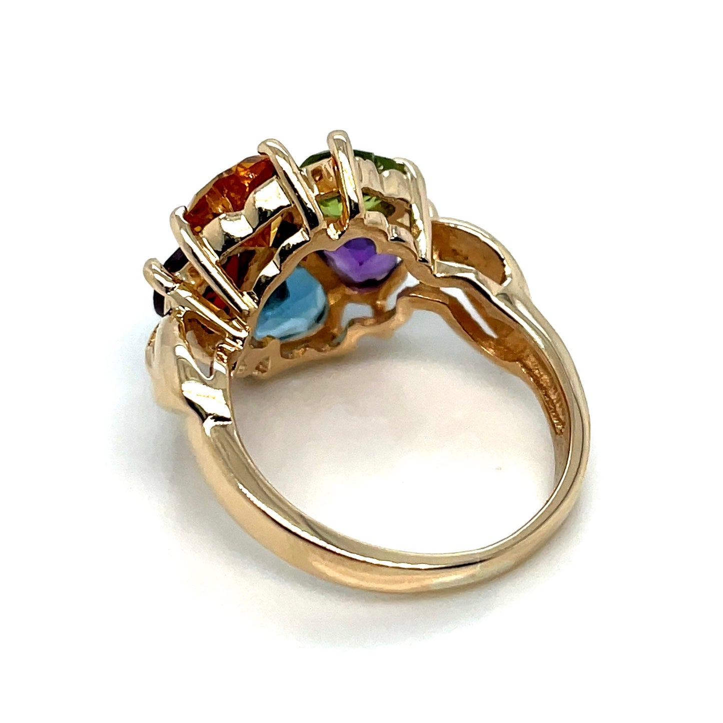 10k Yellow Gold Heart Stone Ring