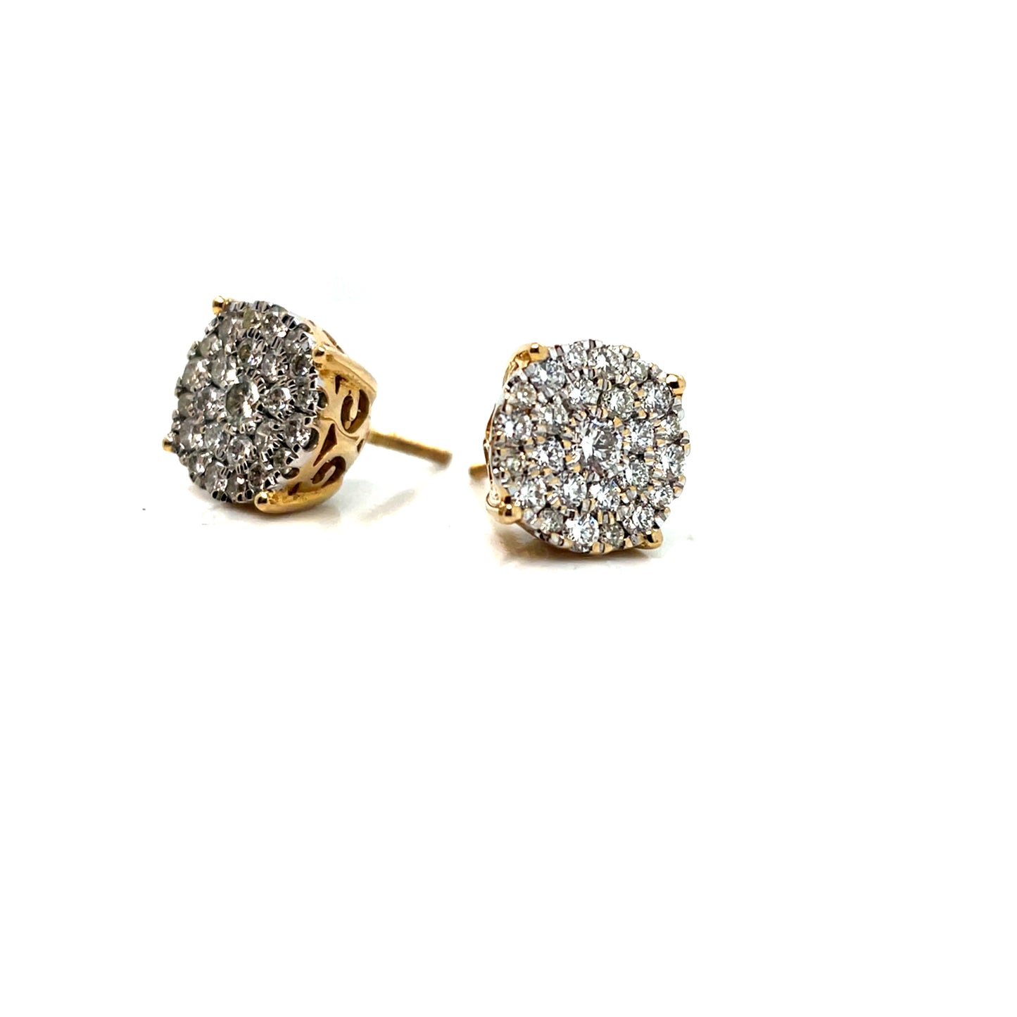 10k Yellow Gold 2.1 CT TW Diamonds Earrings