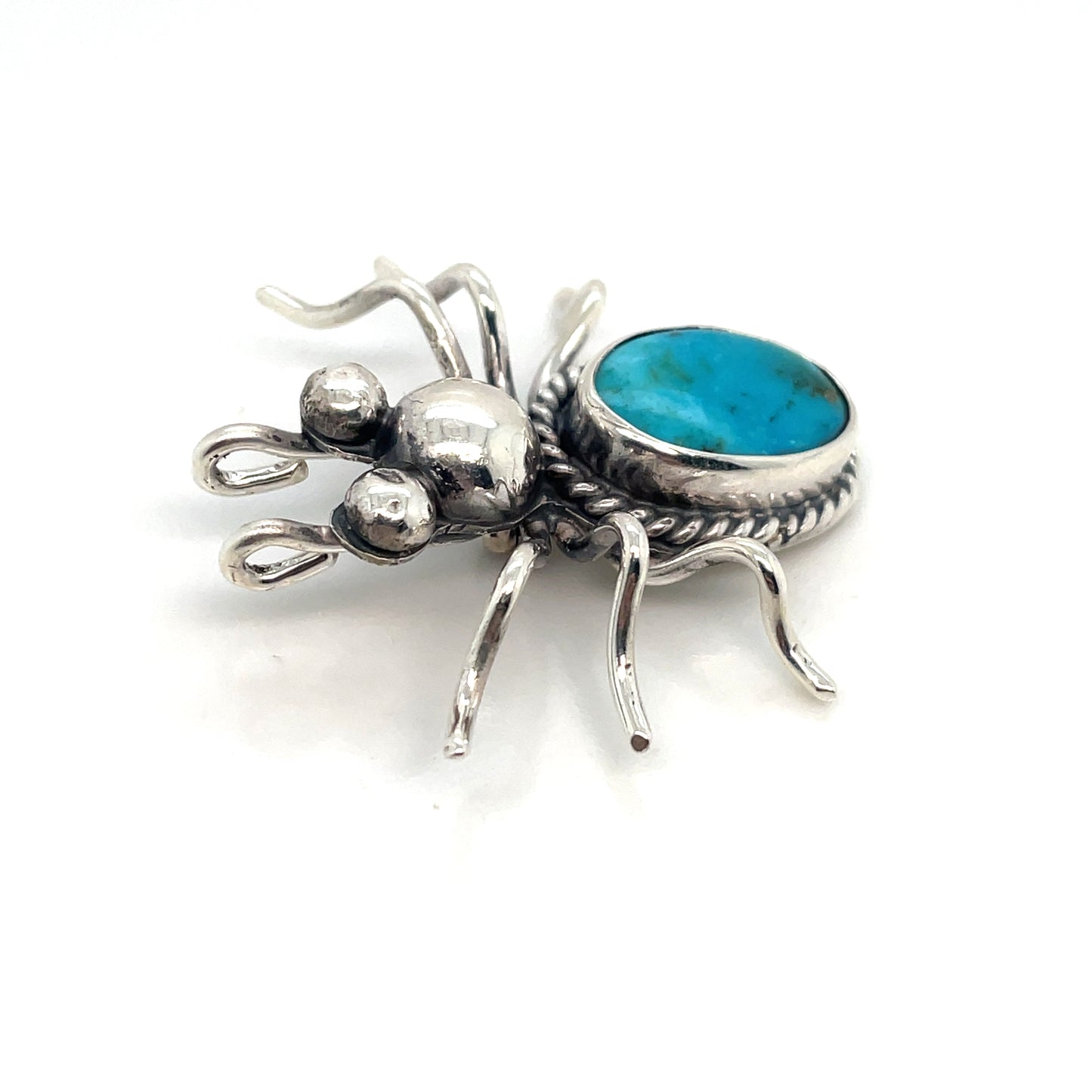 Sterling Silver Turquoise Spider Pendant