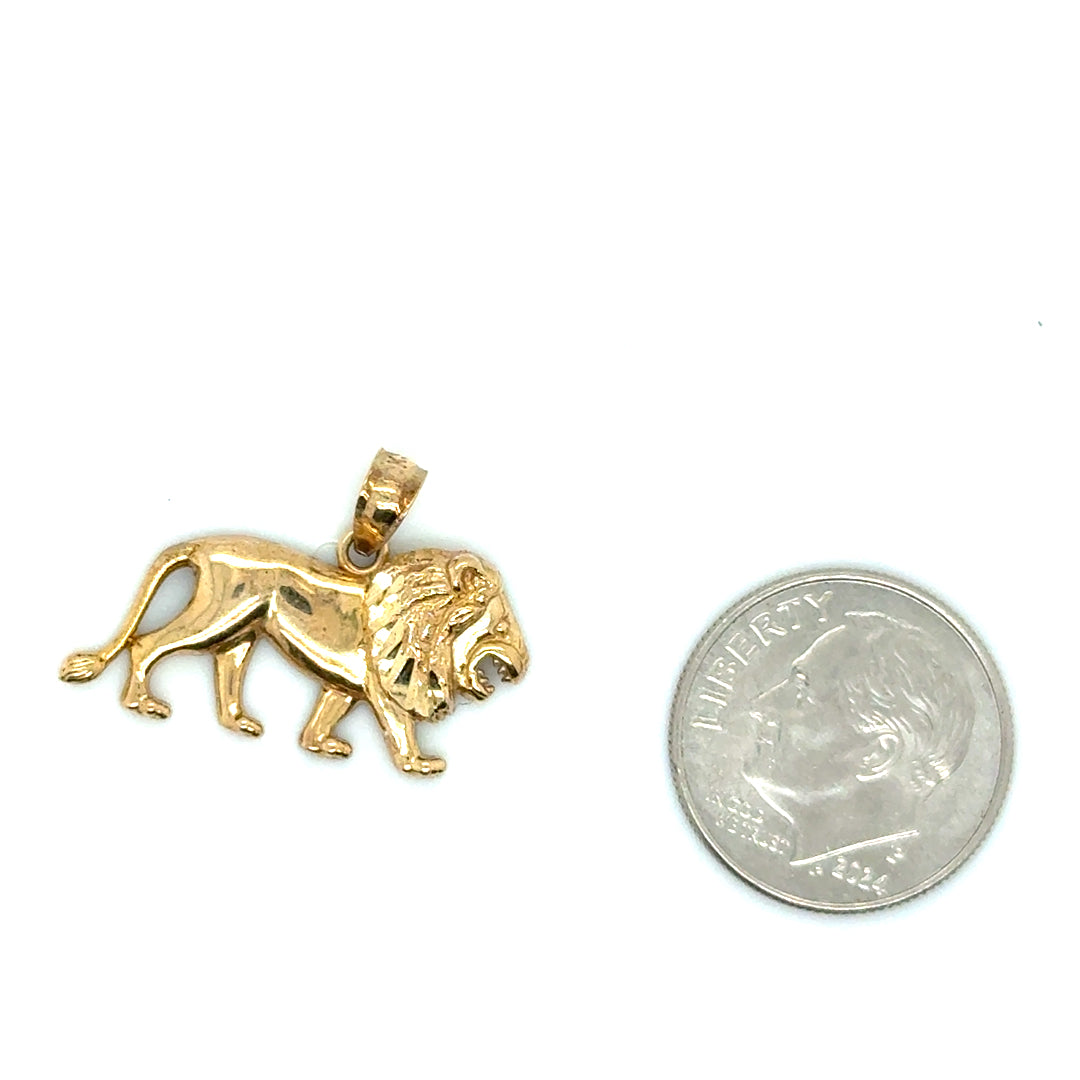 10k Yellow Gold Lion Pendant