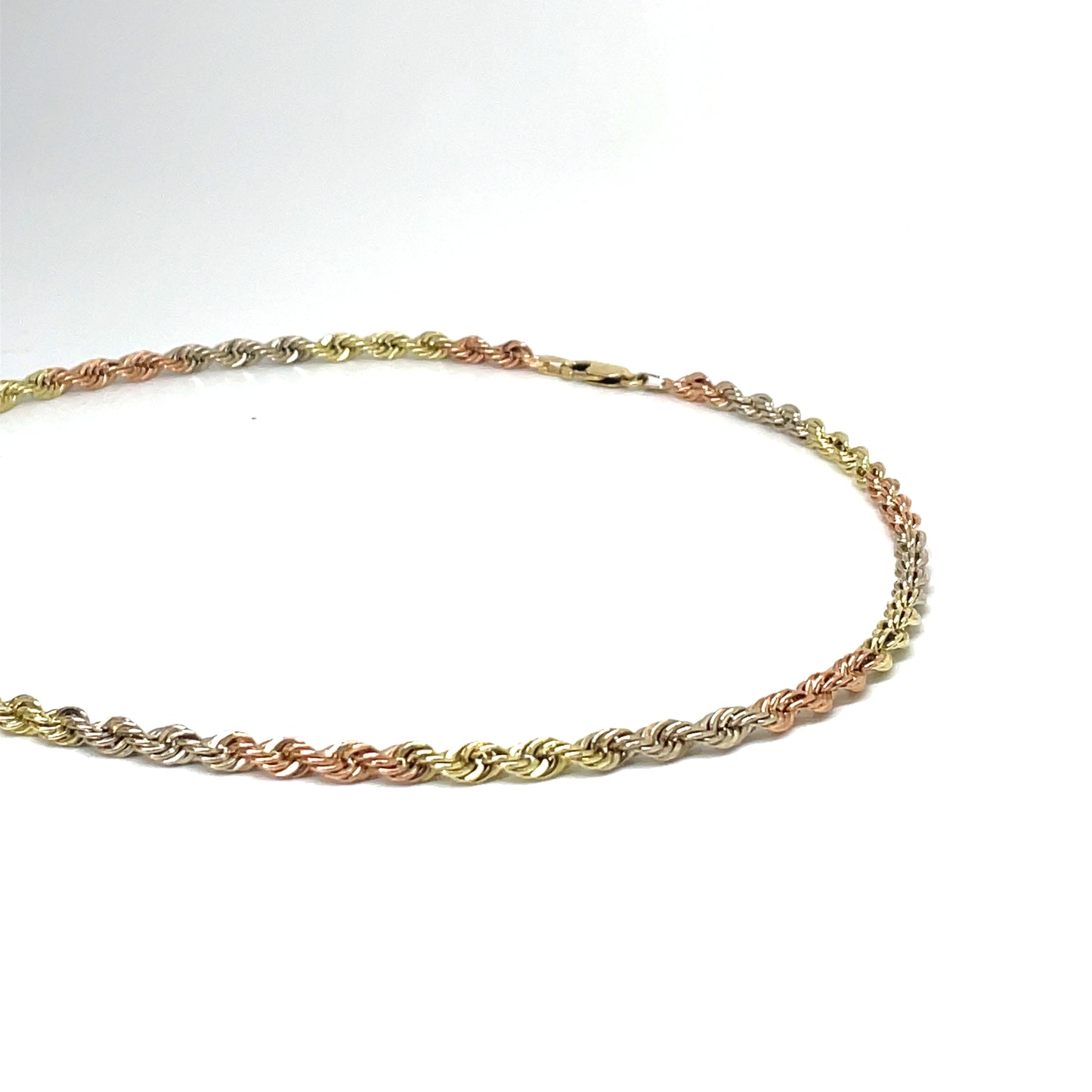 14k Made Italy White, Yellow and Pink Gold Necklace
