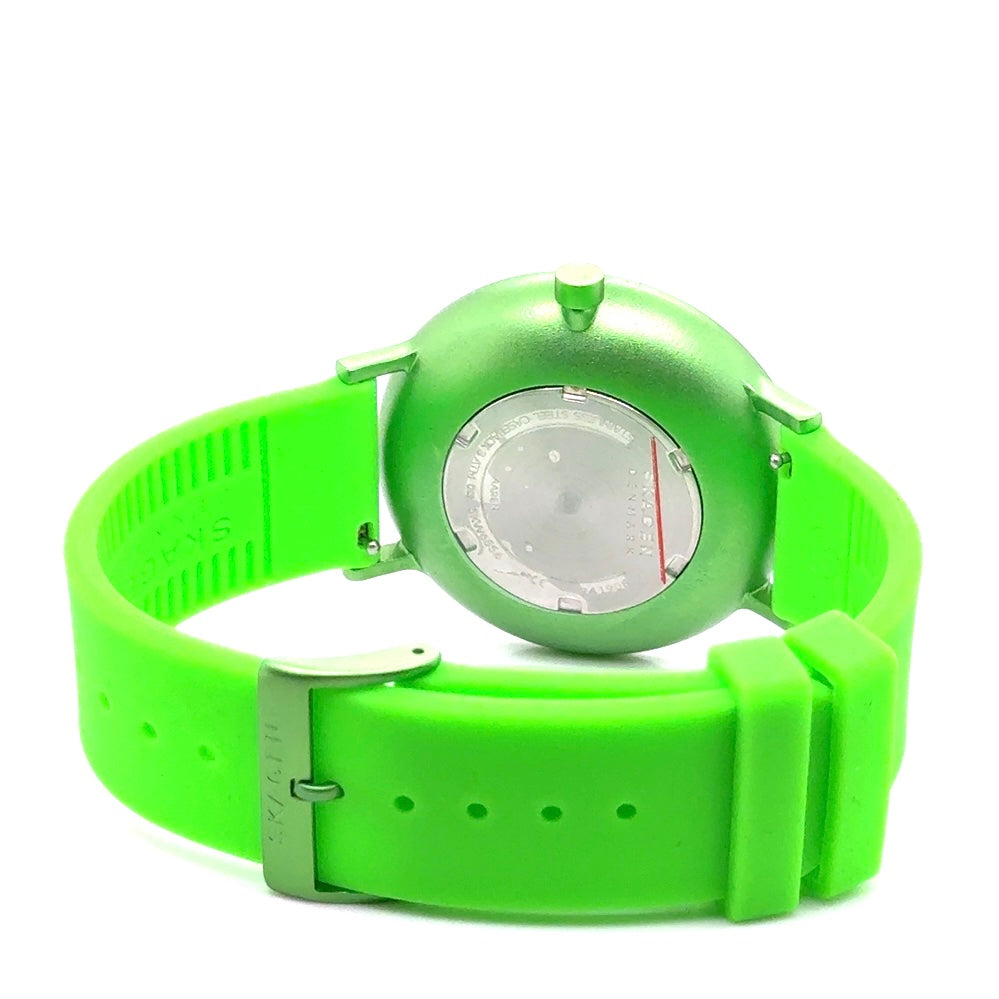 Skagen Denmark Stainless Steel Caseback Green Watch