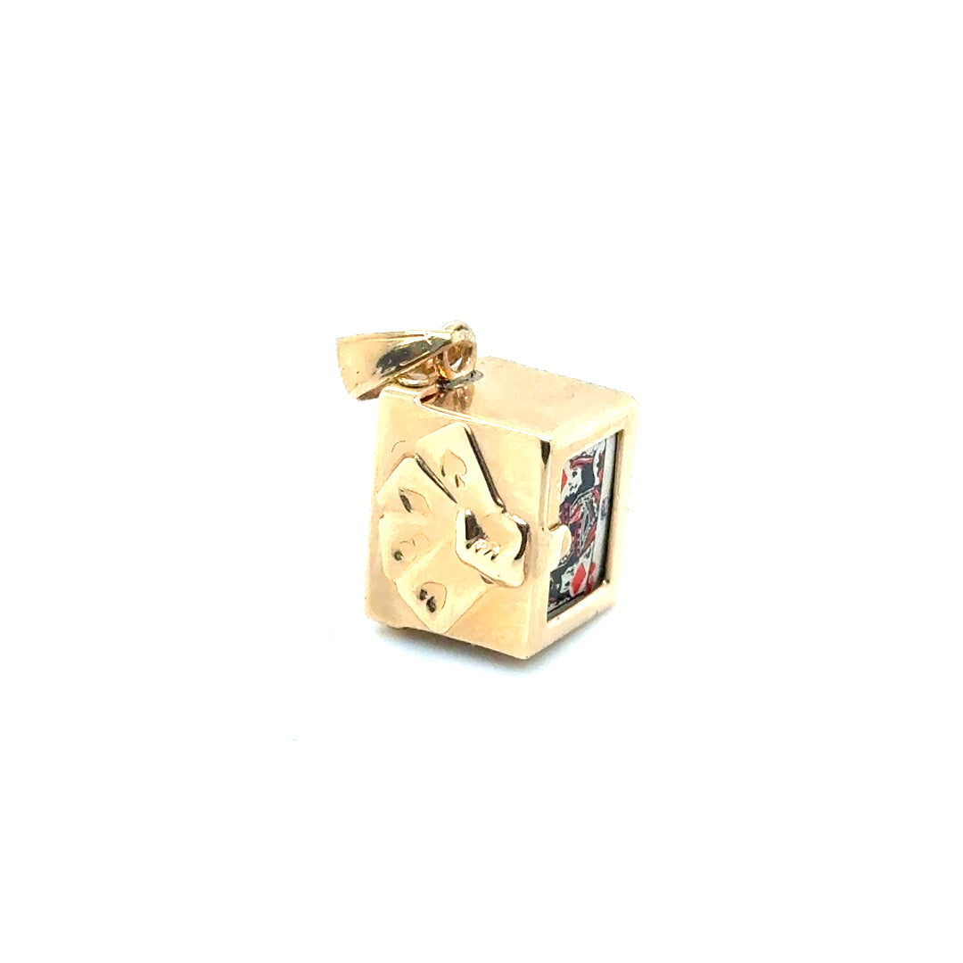 Vintage 14k Yellow Gold Playing Cards Charm
