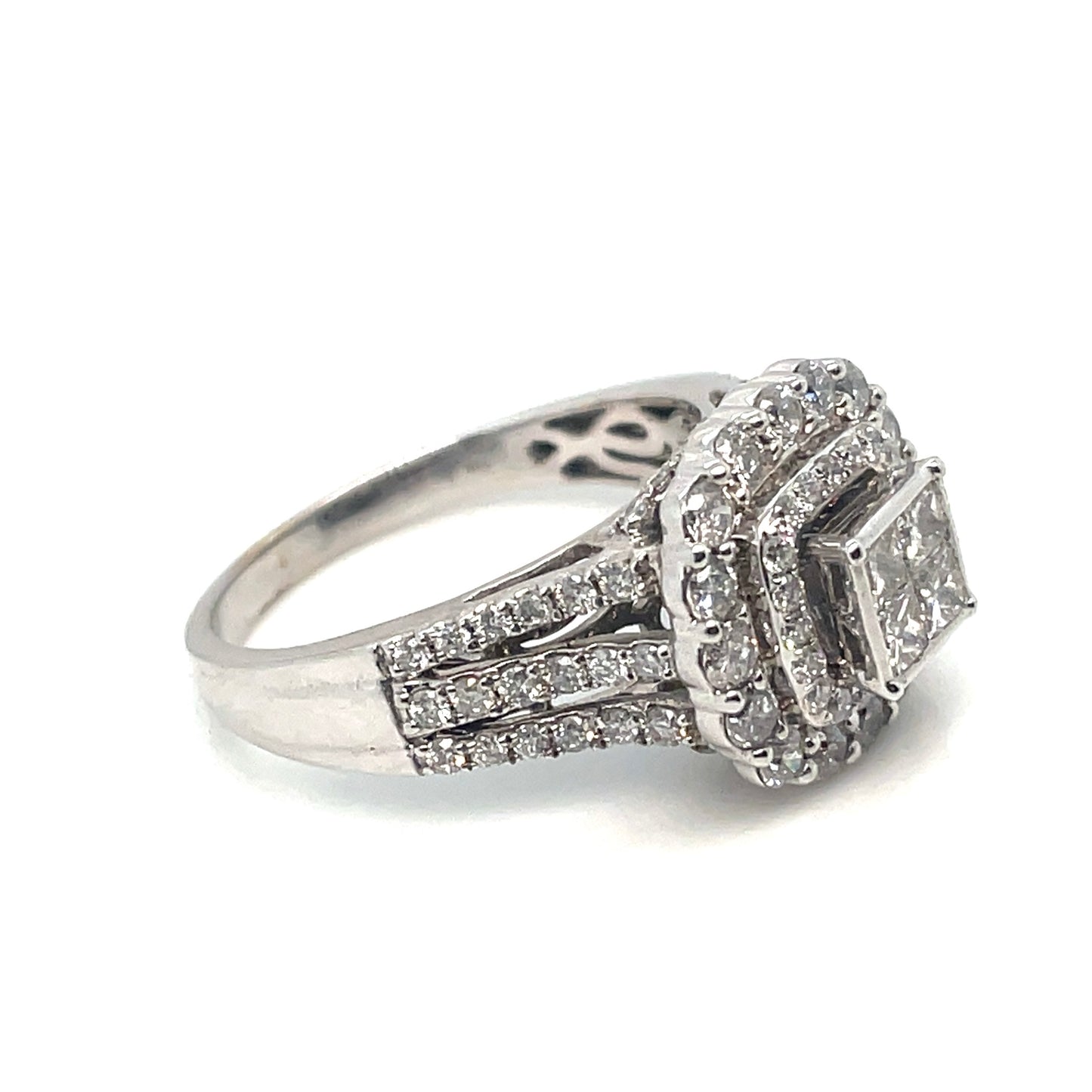 14k White Gold Engagement 2.3 CT TW Diamonds Ring