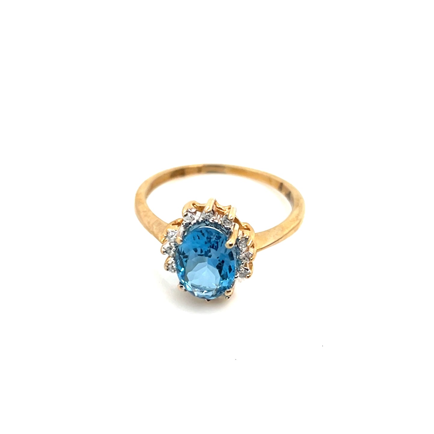 10k Yellow Gold Topaz and Diamonds Ring