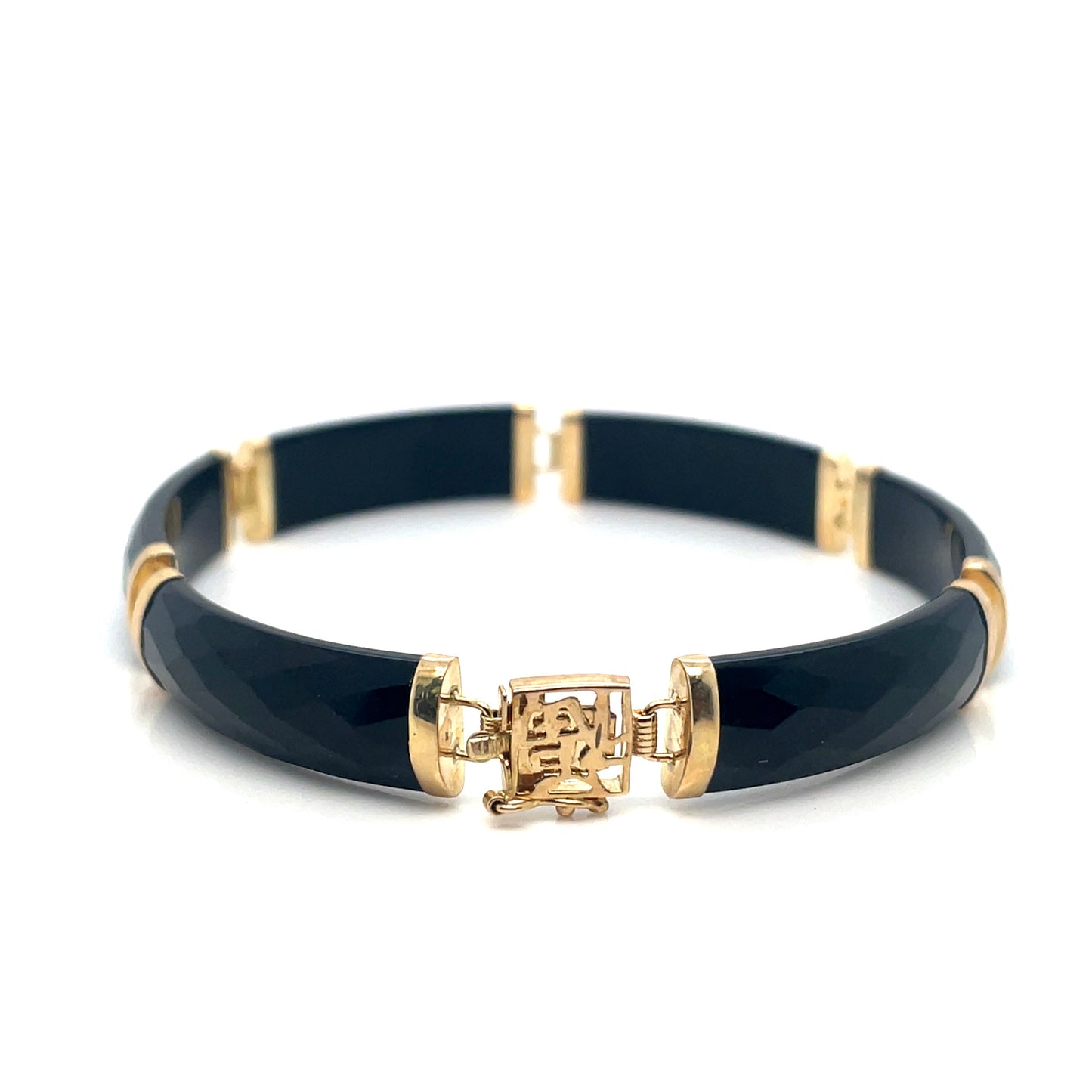 14k Yellow Gold Black Onyx Bracelet