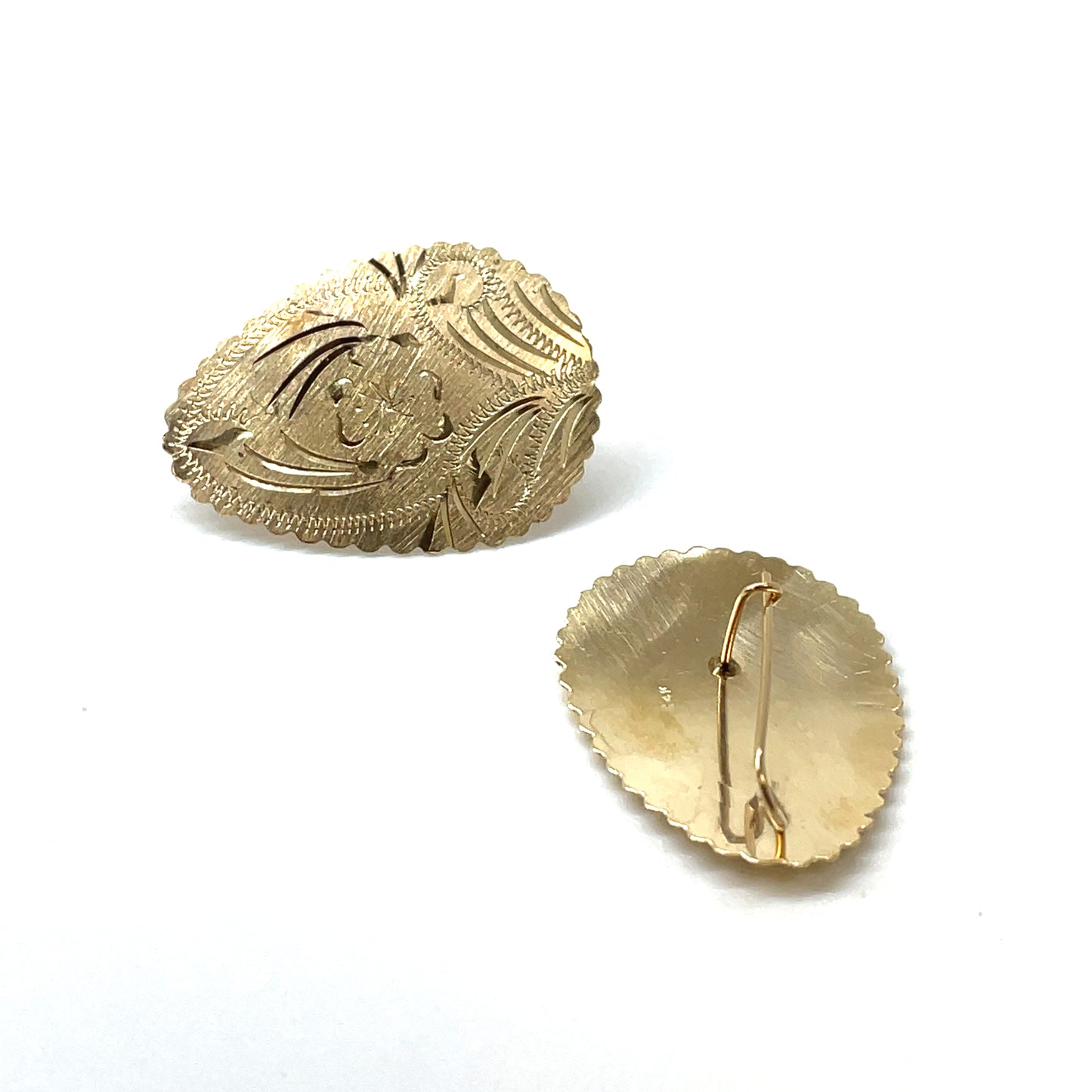 Vintage Floral 14k Yellow Gold Earrings
