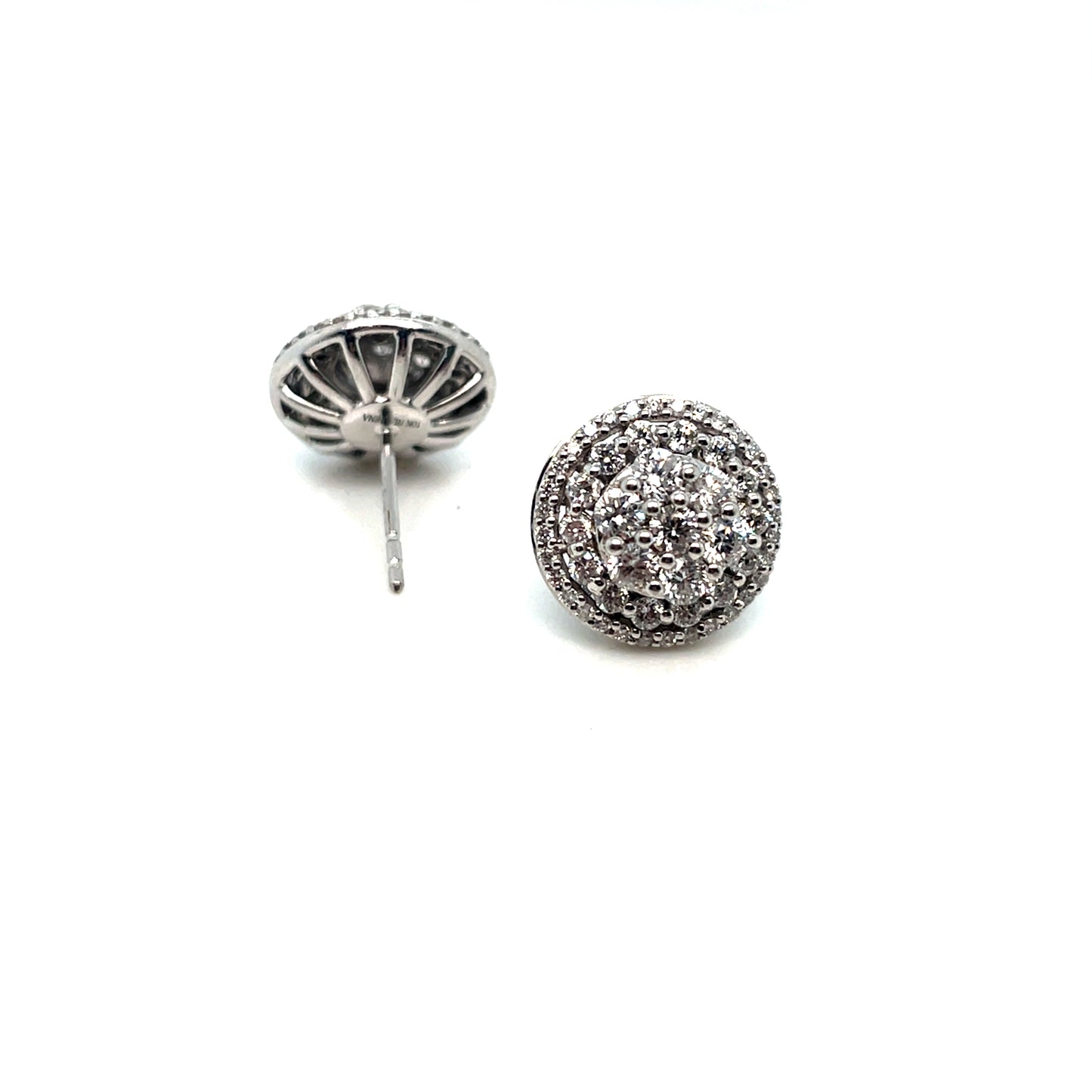 10k White Gold 2.2 CT TW Diamonds Earrings