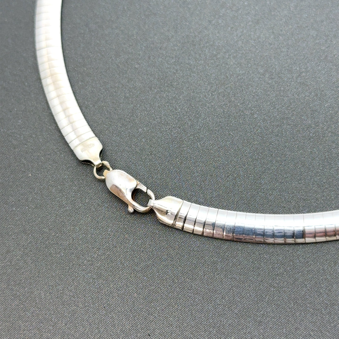 14k Yellow and White Gold Two Tone Omega Necklace