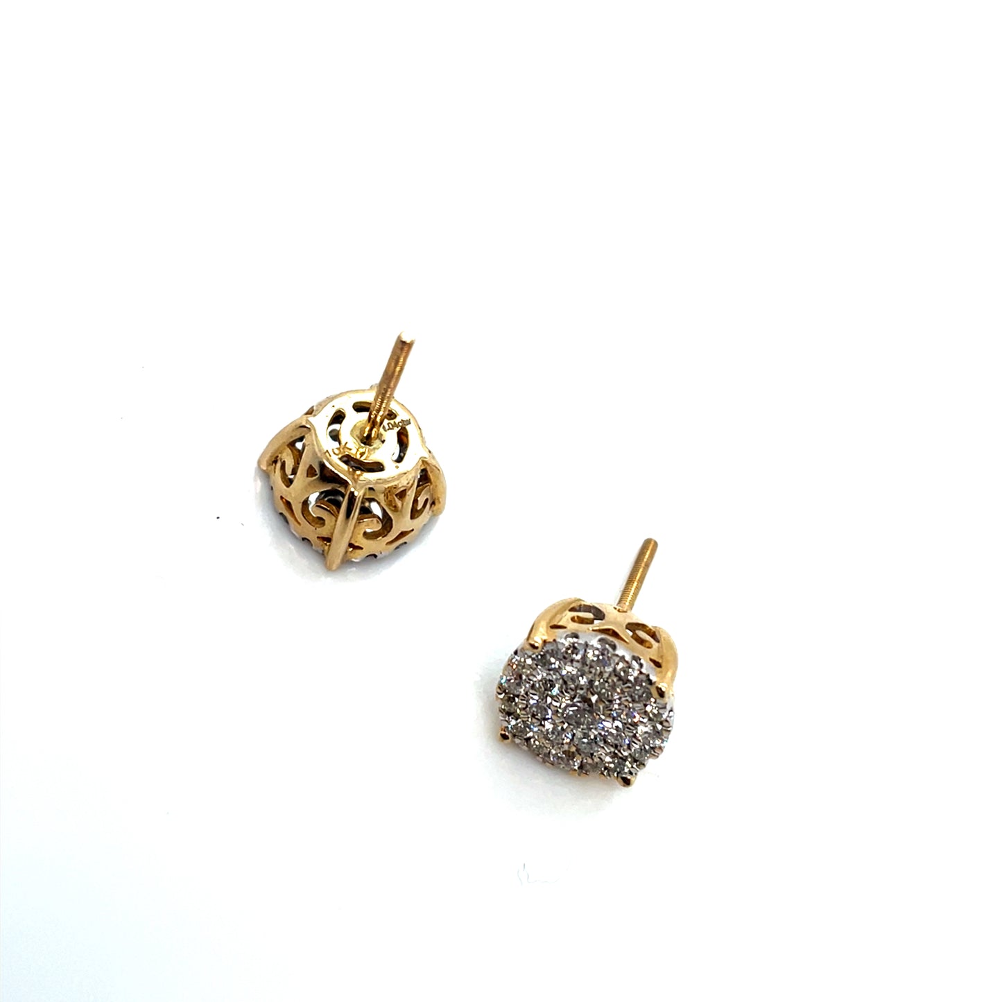 10k Yellow Gold 2.1 CT TW Diamonds Earrings