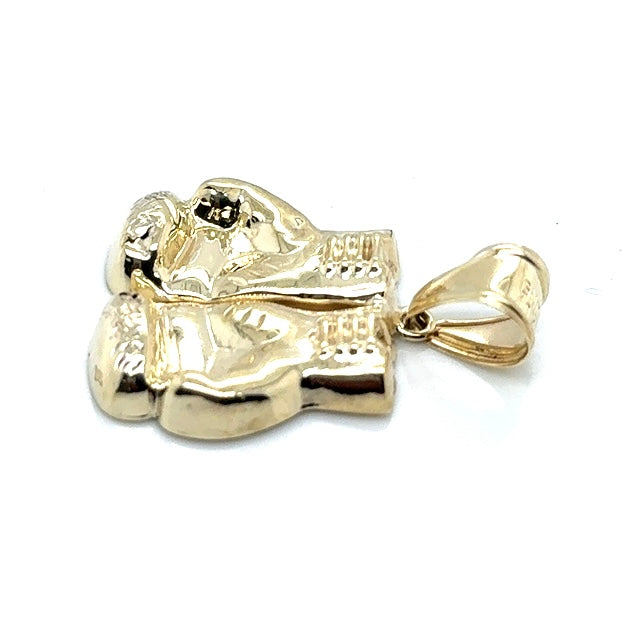 10k Yellow Gold Boxing Gloves Unisex Pendant