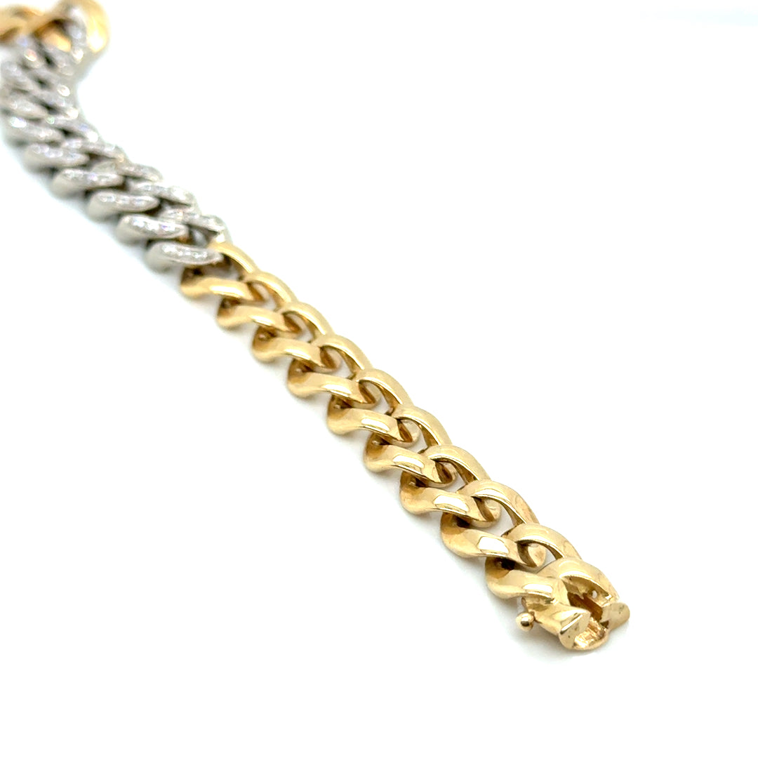 New 14k Yellow and White Gold 1 CT TW Diamond Men’s Bracelet