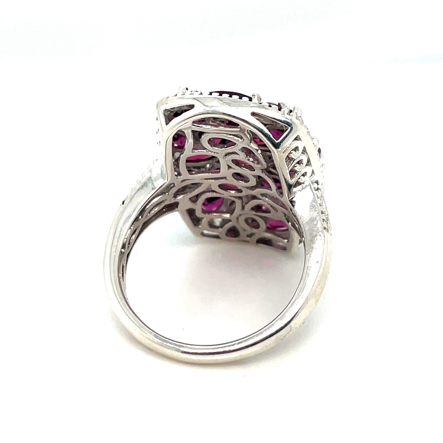 Tourmaline Silver Diamond Ring
