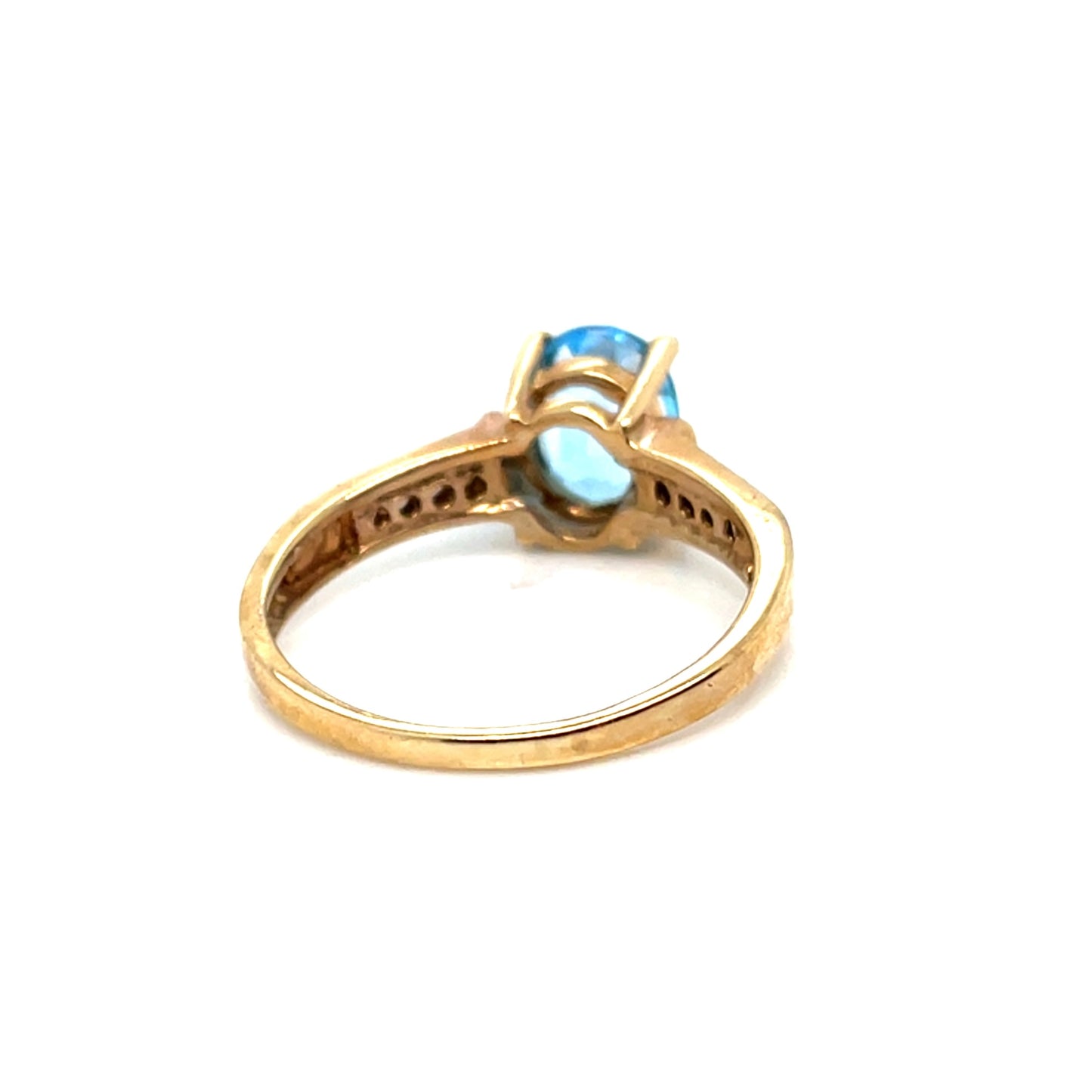 10k Yellow Gold Topaz and Diamonds Ring