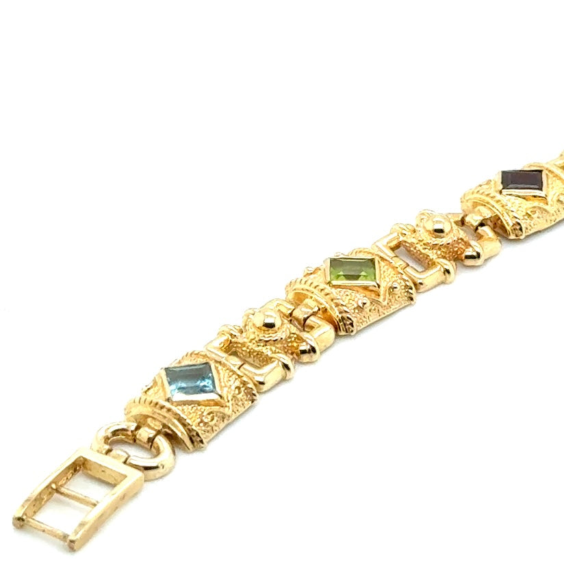 14k Yellow Gold with Stones Bracelet
