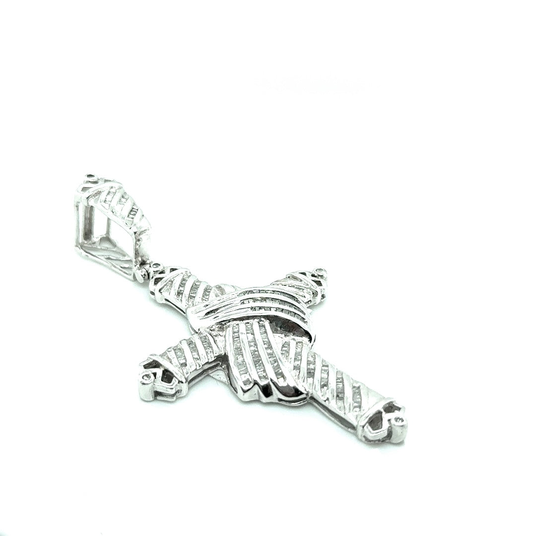 10k White Gold 2.5 CT TW Diamonds Pendant