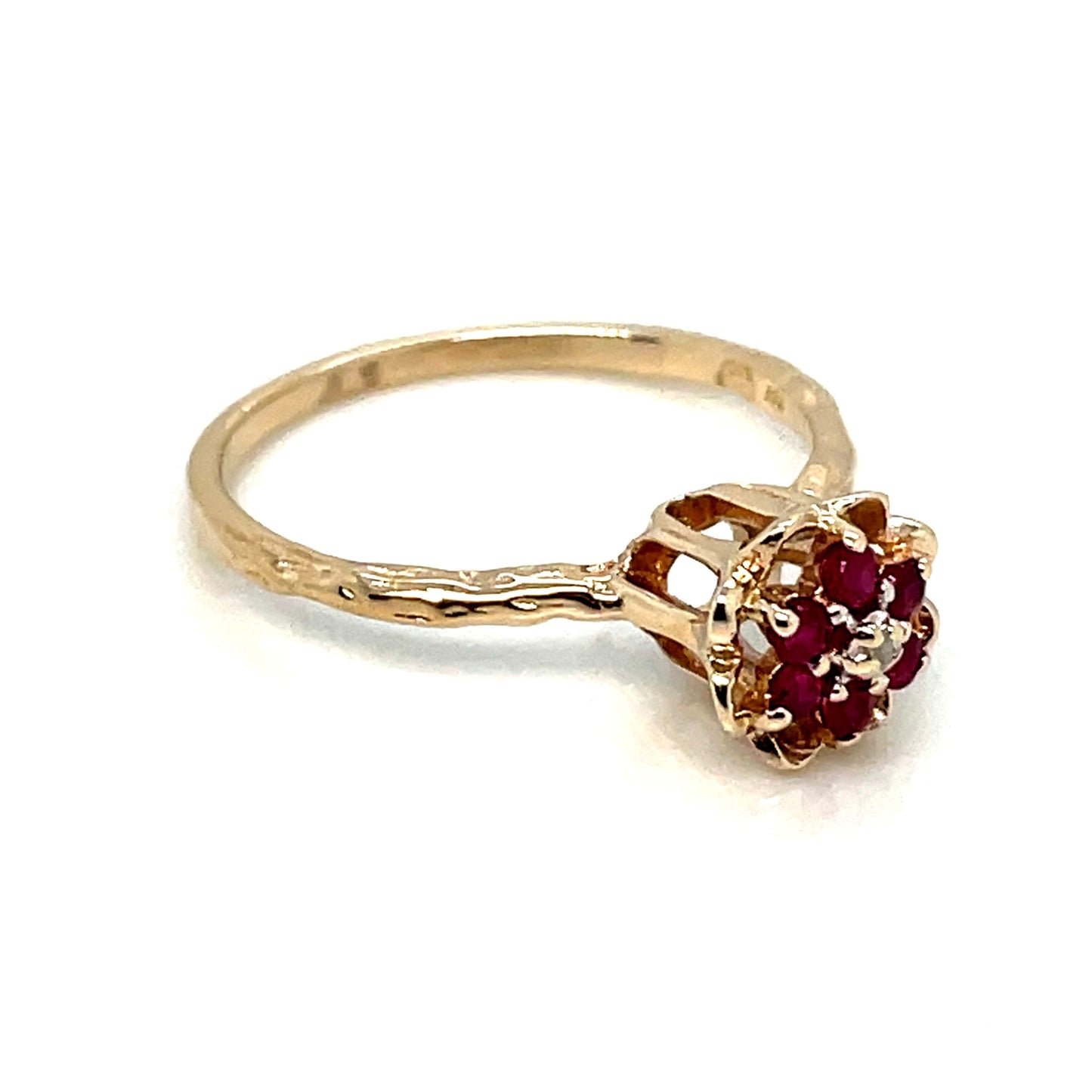 10k Yellow Gold Ruby Diamond Ring