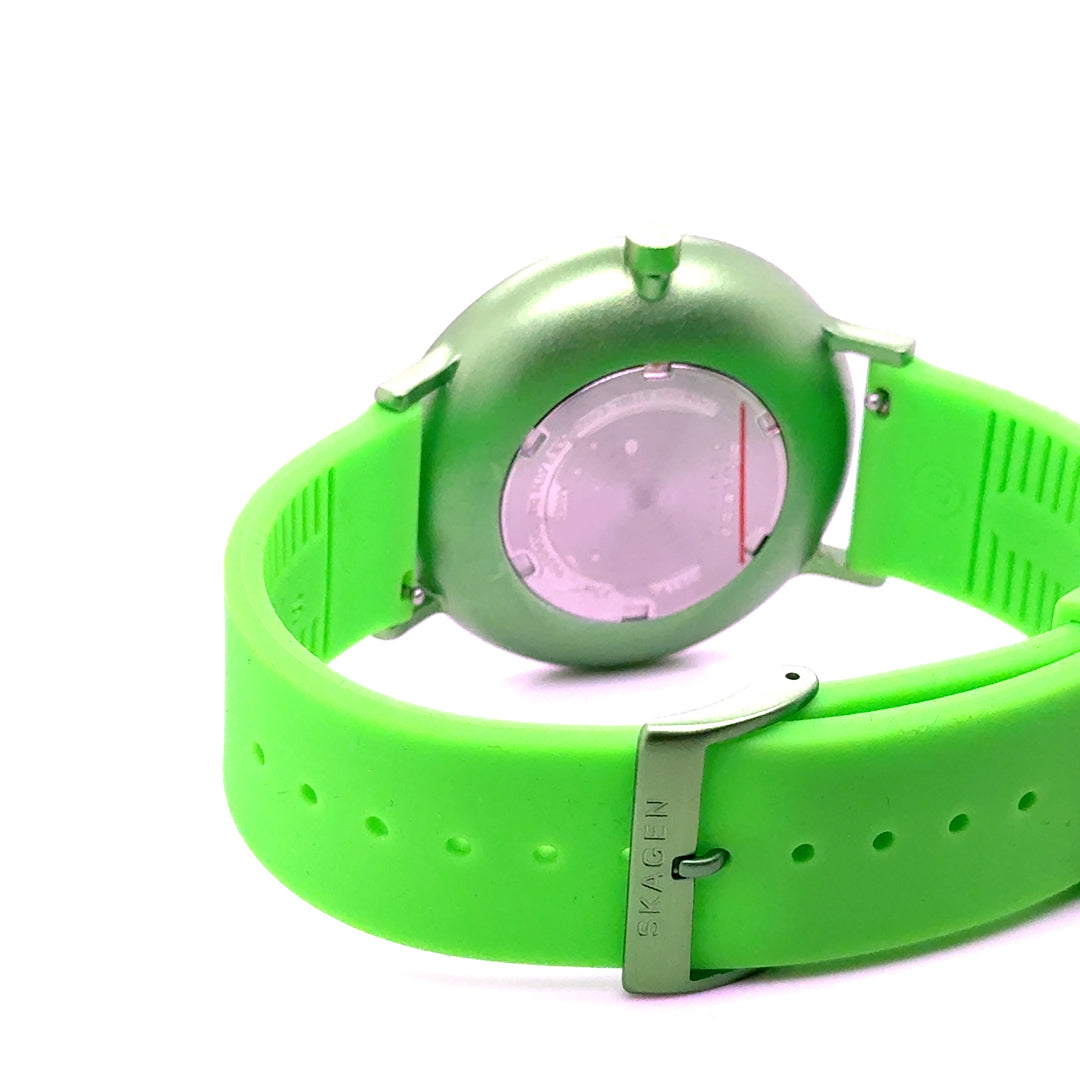 Skagen Denmark Stainless Steel Caseback Green Watch