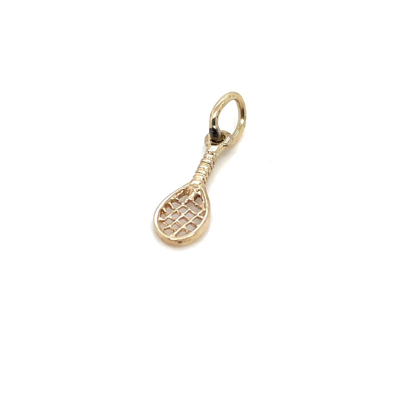 14k Yellow Gold Vermeil Style Tennis Racket Pendant