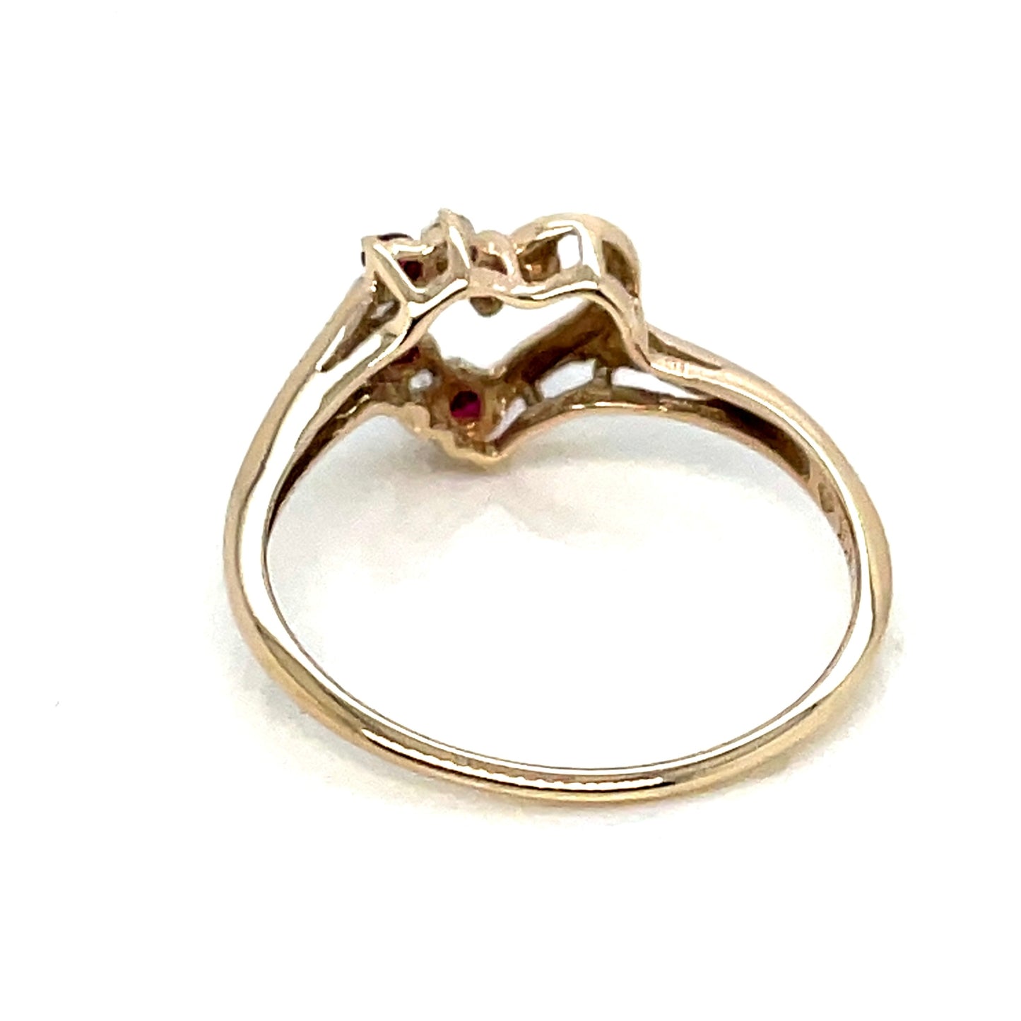 10k Yellow Gold Ruby and Cubic Zirconia Ring
